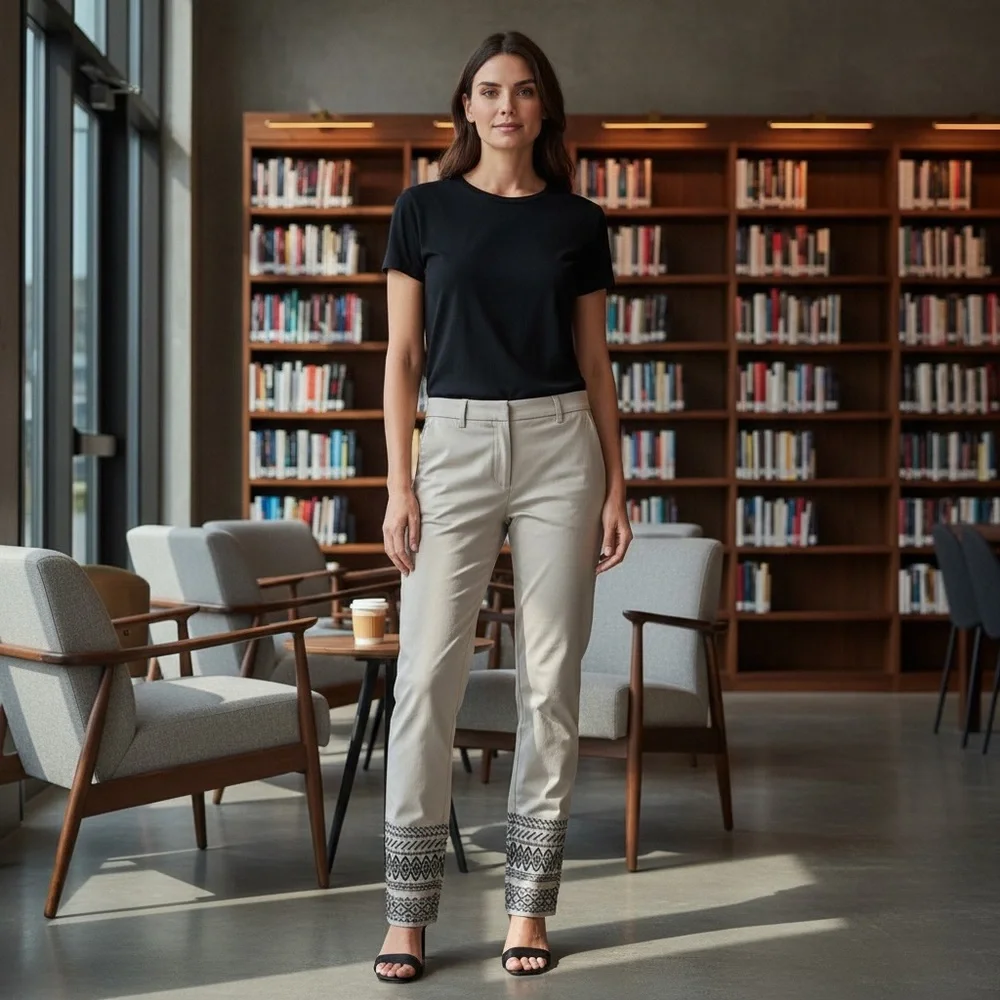 ANN TAYLOR White Ankle Pants Sz 12 Curvy Fit Embroidered—NWT $109 - Picture 6 of 6